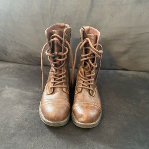 Brown Combat Boots Brown Boots Combat Boots Zip up Boots Brash Boots Size 7.5
